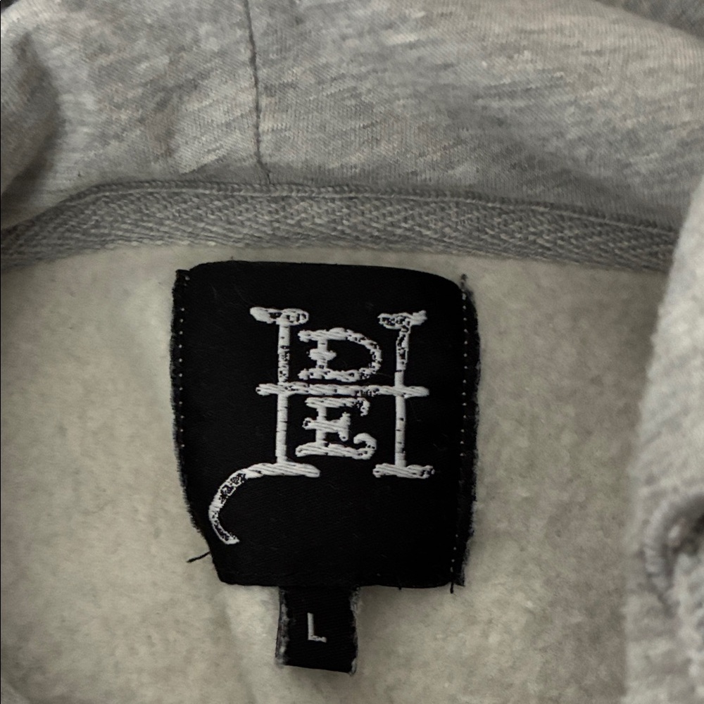 Ed Hardy Gray Hoodie with Skull and Floral Design - Picture 3 of 3